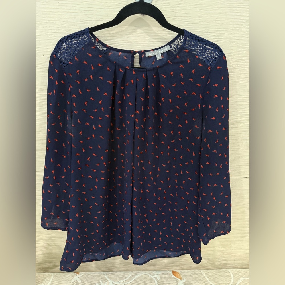 Daniel Rainn  Navy and Red Blouse.